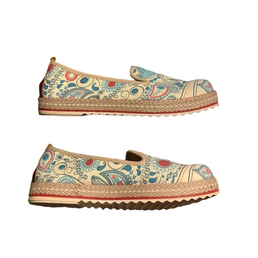Goby Espadrilles Flats Geometric‎ Paisley Pattern US Size 9 (EU 40)